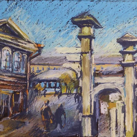 Серия работ «Иркутск. Уходящая натура» — это эмоциональные городские пейзажи о том, как урбанизация наступает на камерную деревянную застройку старого Иркутска.