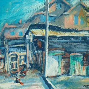 Серия работ «Иркутск. Уходящая натура» — это эмоциональные городские пейзажи о том, как урбанизация наступает на камерную деревянную застройку старого Иркутска