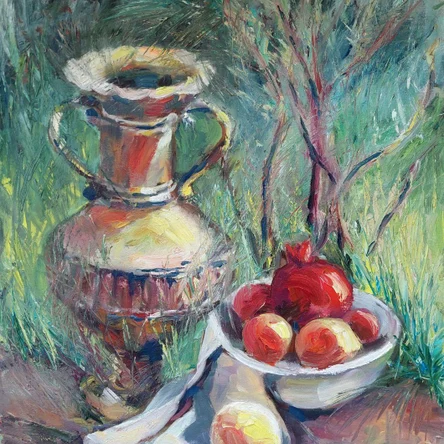 Натюрморт на траве. Холст. Масло. 70х60 см